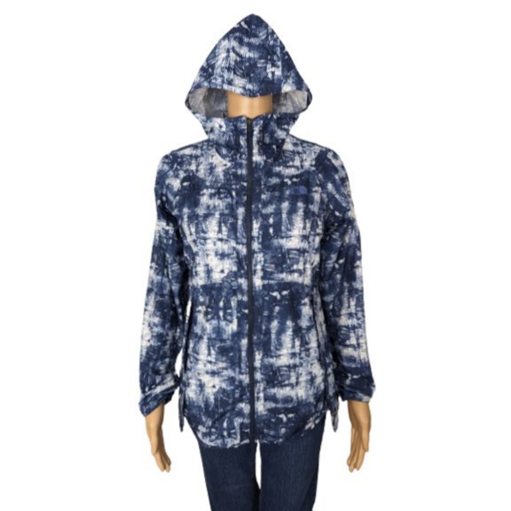 The North Face Cosmic Blue Print Hooded Flyweight Jacket S